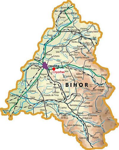 Harta județului Bihor